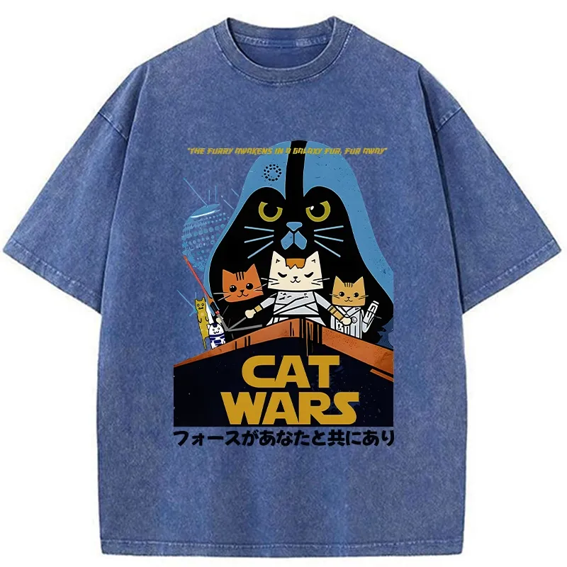 Tokyo-Tiger Japanese Cat Wars Washed T-Shirt