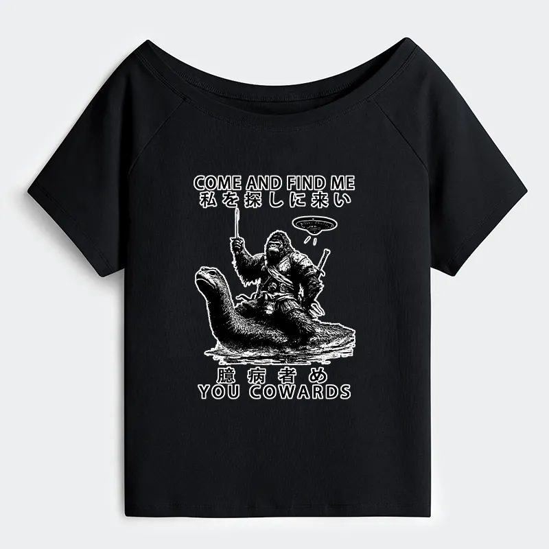 Tokyo-Tiger Can You Find Us Off Shoulder T-Shirt
