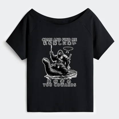Tokyo-Tiger Can You Find Us Off Shoulder T-Shirt