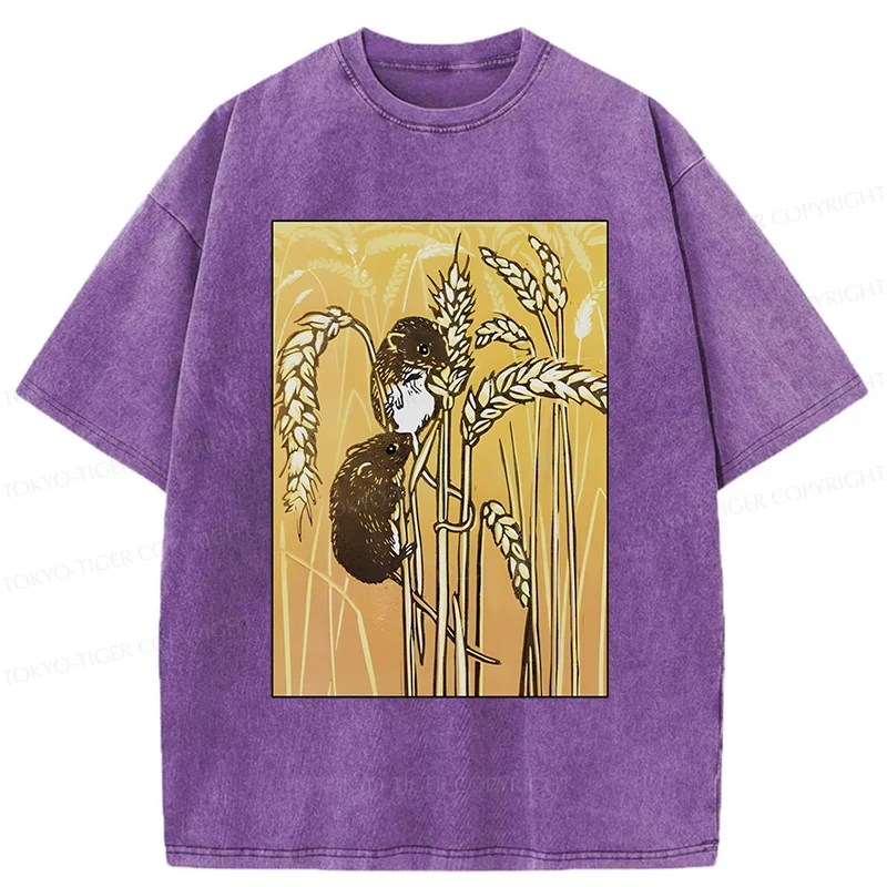 Tokyo-Tiger Rats Steal Rice Washed T-Shirt