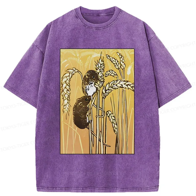 Tokyo-Tiger Rats Steal Rice Washed T-Shirt
