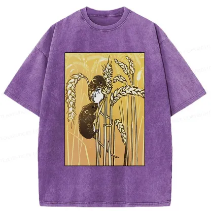 Tokyo-Tiger Rats Steal Rice Washed T-Shirt