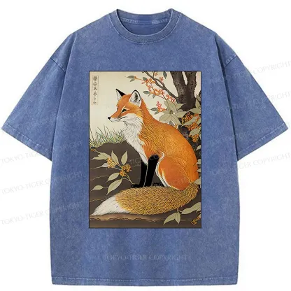 Tokyo-Tiger Ukiyo-e Fox Washed T-Shirt