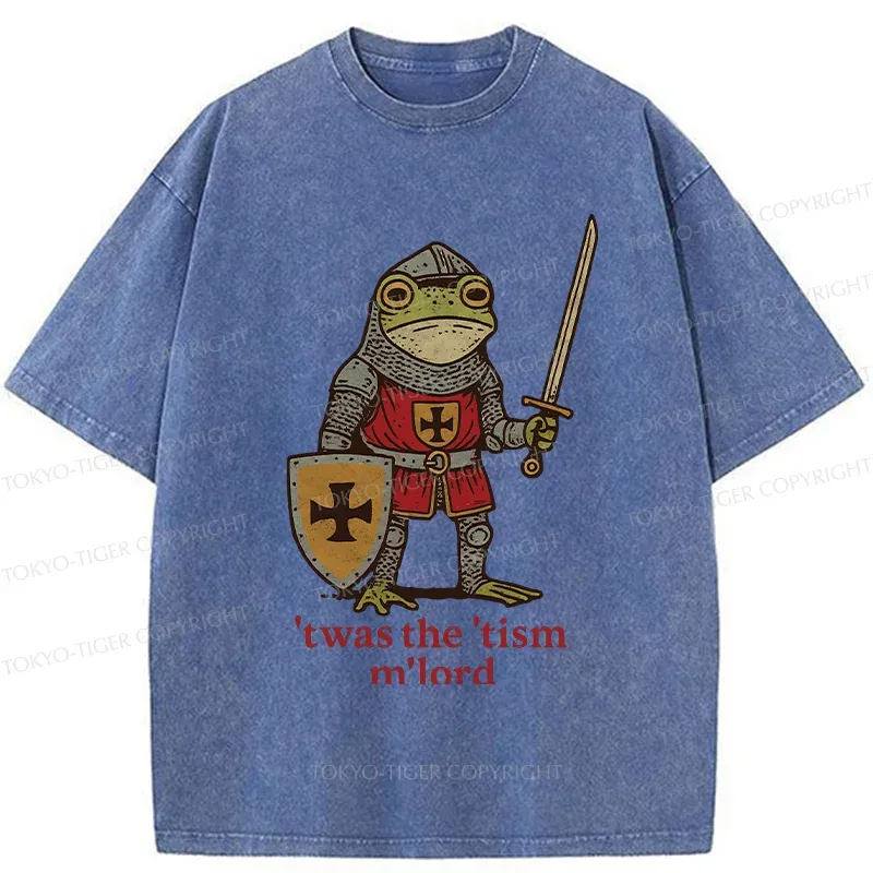 Tokyo-Tiger Frog Knight Funny Washed T-Shirt