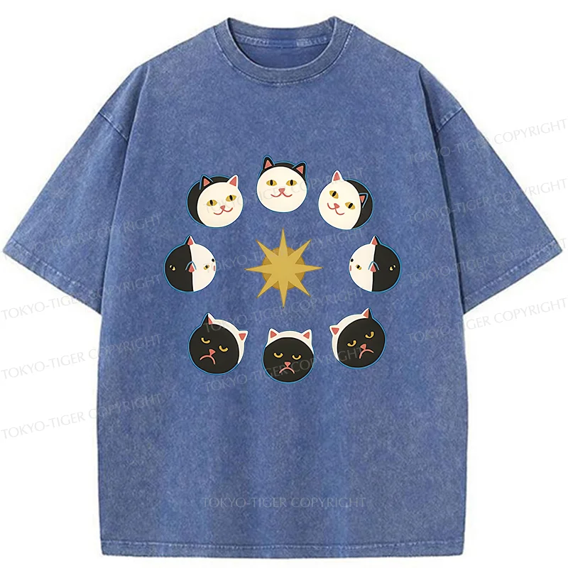 Tokyo-Tiger Eclipse Cat Washed T-Shirt