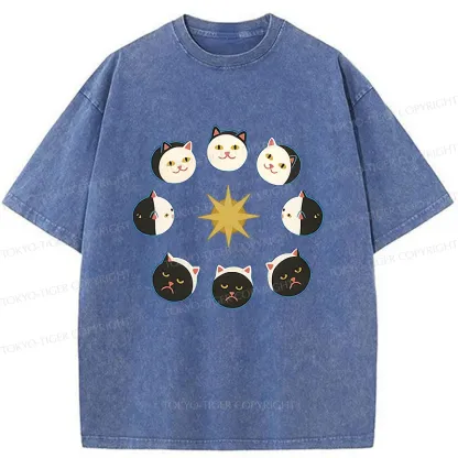 Tokyo-Tiger Eclipse Cat Washed T-Shirt