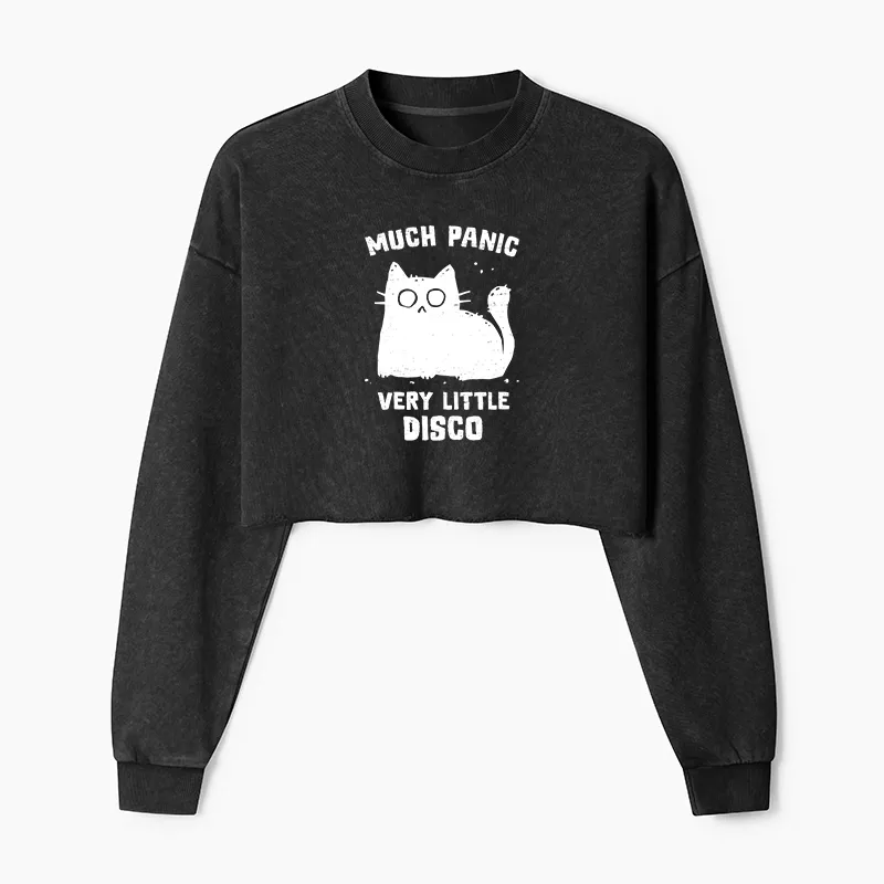 Tokyo-Tiger More Disco Funny Washed Crop Sweatshirt