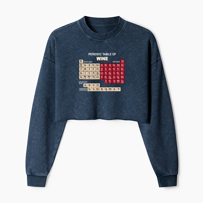 Tokyo-Tiger Table of Elements of Wine Washed Crop Sweatshirt