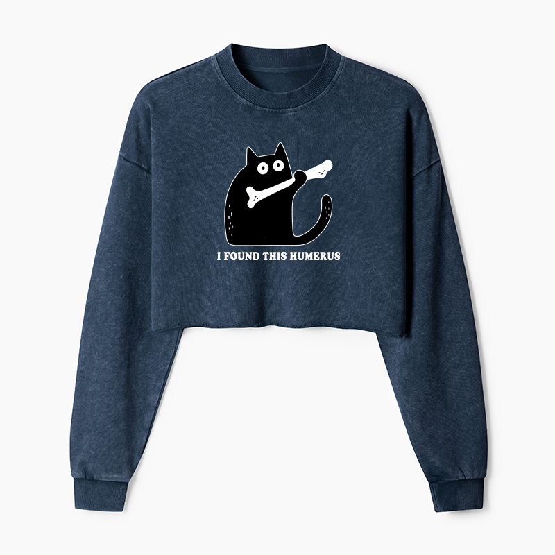 Tokyo-Tiger Cat Found This Humerus Washed Crop Sweatshirt