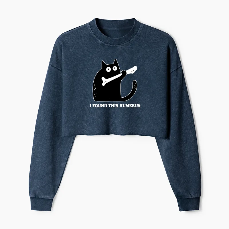 Tokyo-Tiger Cat Found This Humerus Washed Crop Sweatshirt