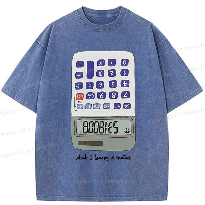 Tokyo-Tiger Calculator Funny Washed T-Shirt