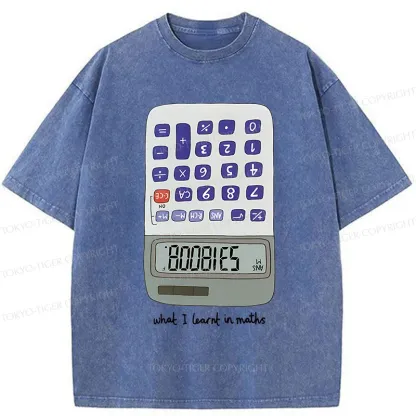 Tokyo-Tiger Calculator Funny Washed T-Shirt