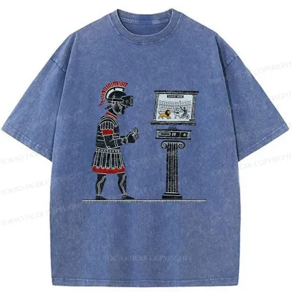 Tokyo-Tiger Gladiators Play PVP Game Washed T-Shirt
