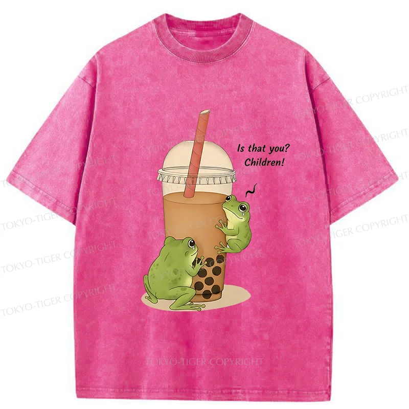 Tokyo-Tiger Frog Looking For Tadpoles Washed T-Shirt
