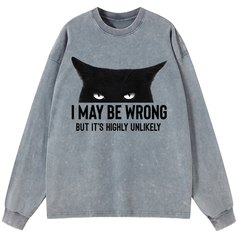 Tokyo-Tiger Cat Can Do No Wrong Washed Long Sleeve T-Shirt
