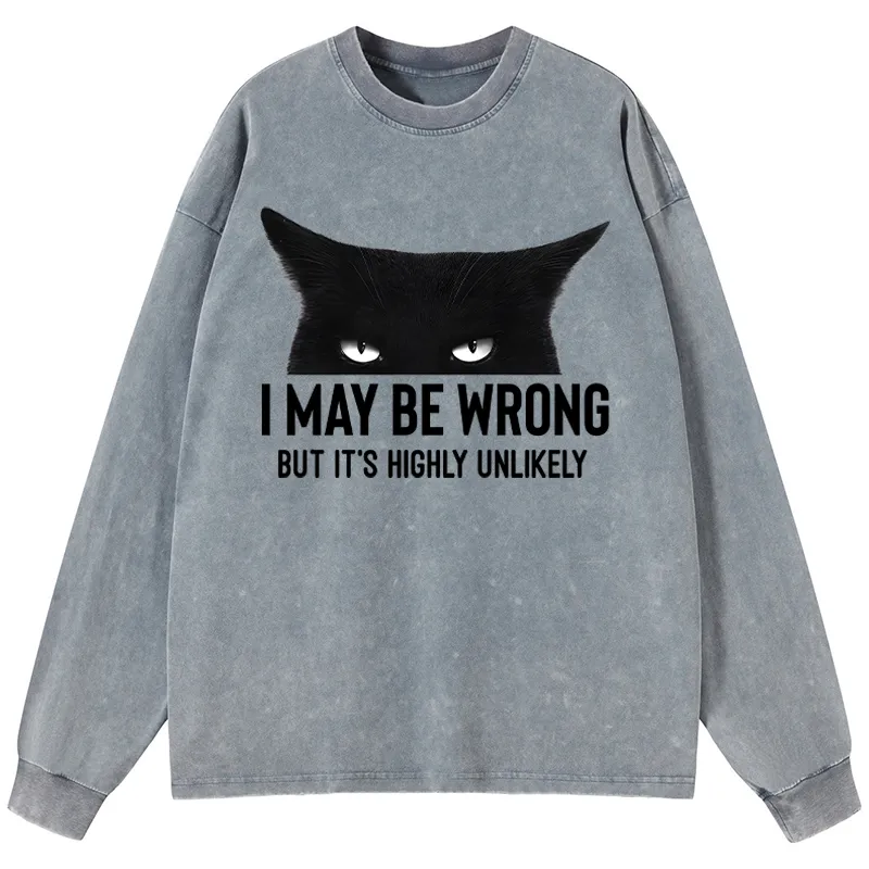Tokyo-Tiger Cat Can Do No Wrong Washed Long Sleeve T-Shirt
