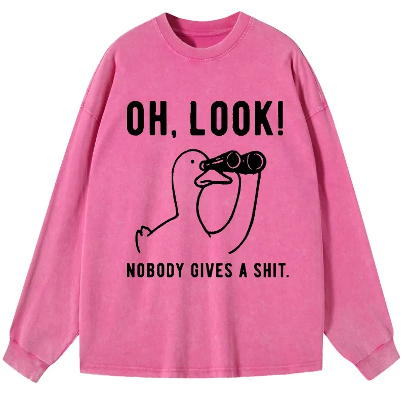 Tokyo-Tiger No One Cares About The Duck Washed Long Sleeve T-Shirt