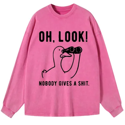 Tokyo-Tiger No One Cares About The Duck Washed Long Sleeve T-Shirt