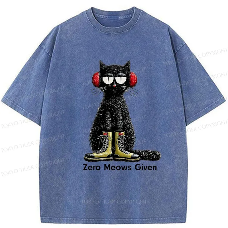 Tokyo-Tiger Cat Doesn't Care At All Washed T-Shirt