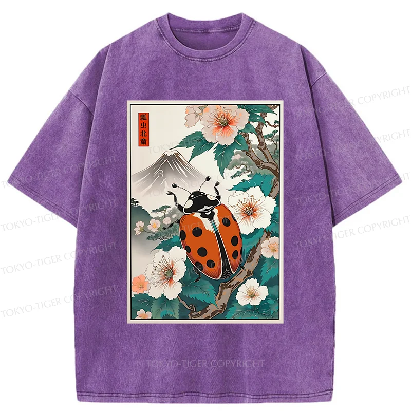 Tokyo-Tiger Ladybug Ukiyo-e Washed T-Shirt