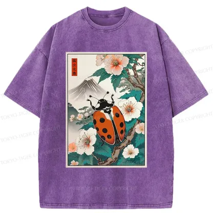 Tokyo-Tiger Ladybug Ukiyo-e Washed T-Shirt