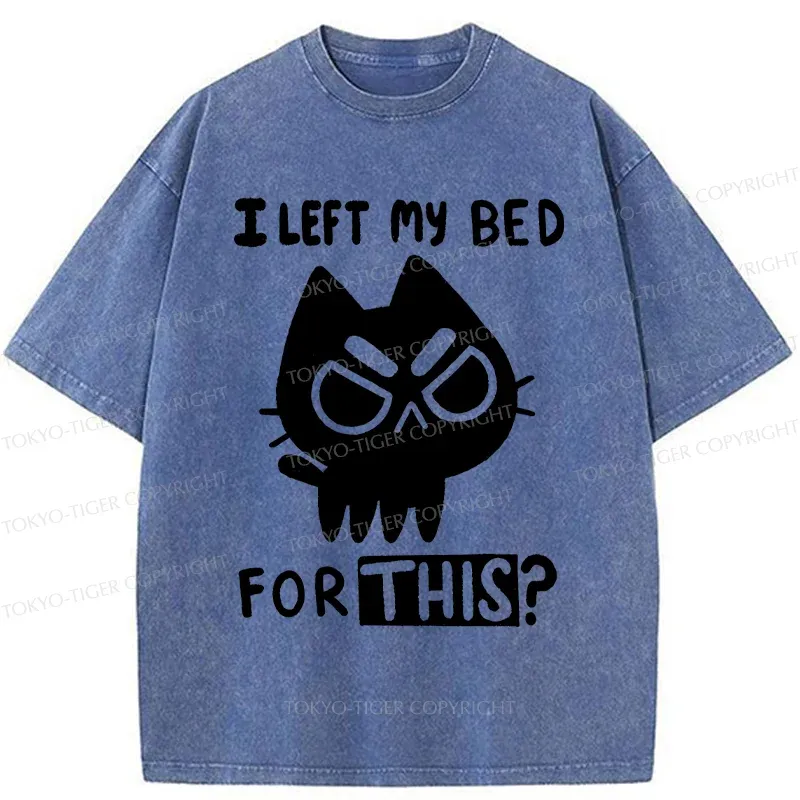 Tokyo-Tiger Dissatisfied Cat Meme Washed T-Shirt