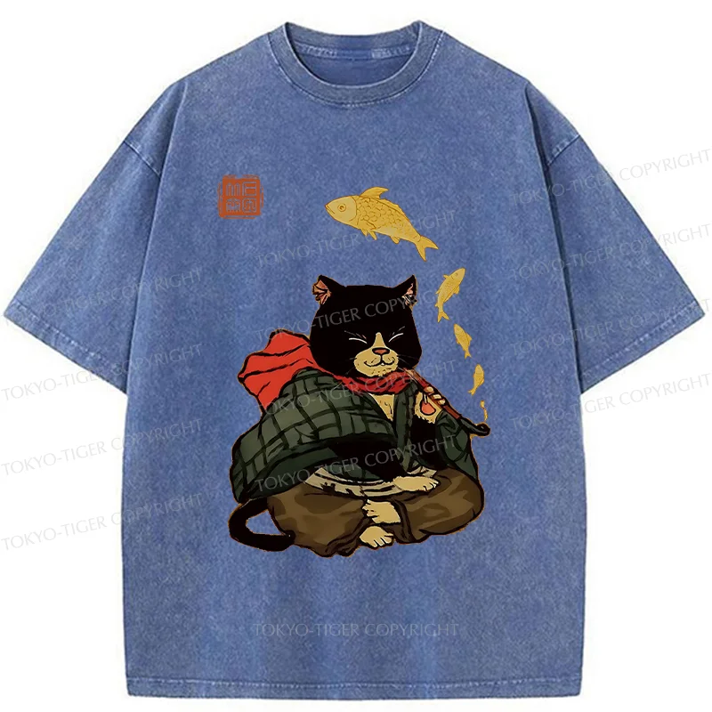 Tokyo-Tiger Smoke Like Fish Washed T-Shirt
