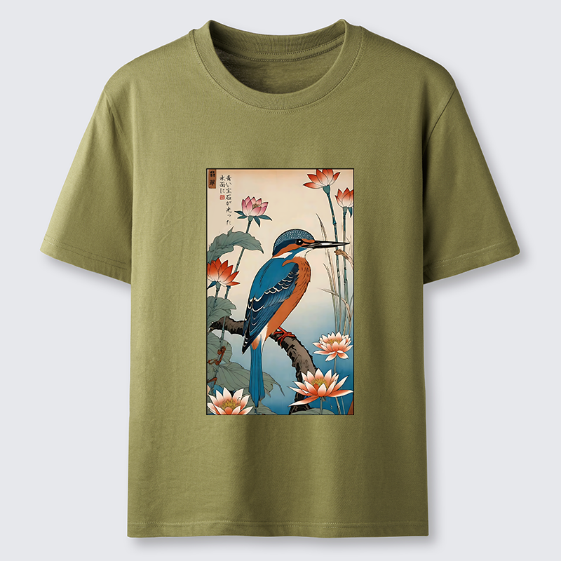Tokyo-Tiger Ukiyo-e Kingfisher Classic T-Shirt