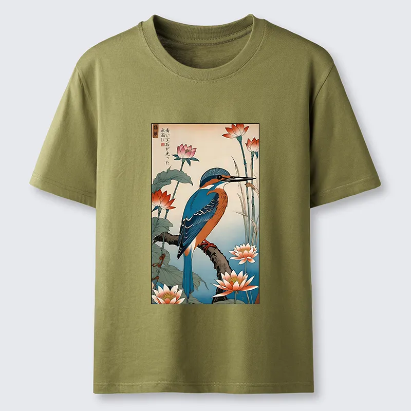 Tokyo-Tiger Ukiyo-e Kingfisher Classic T-Shirt