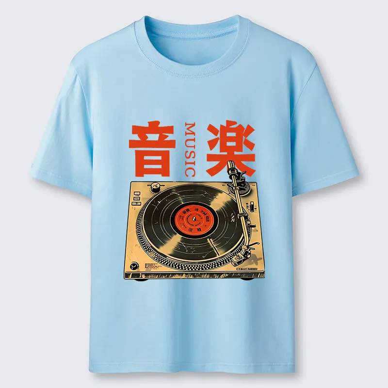 Tokyo-Tiger Retro Music Record Player Classic T-Shirt