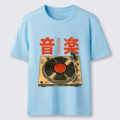 Tokyo-Tiger Retro Music Record Player Classic T-Shirt