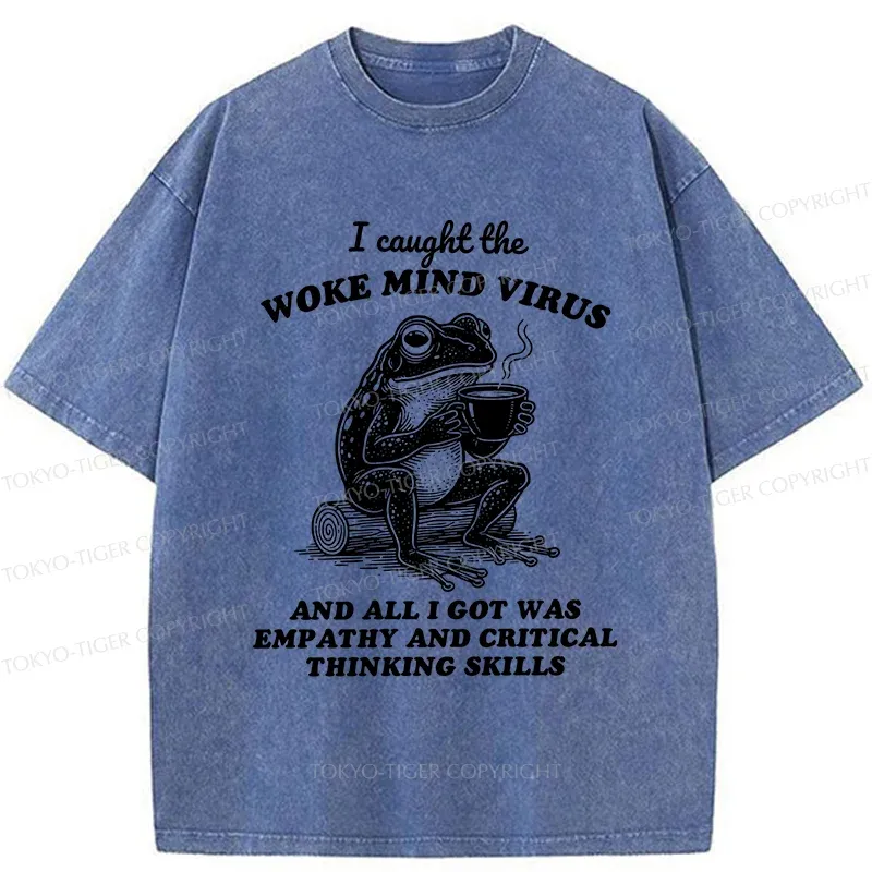 Tokyo-Tiger Awakened Thinking Virus Frog Washed T-Shirt