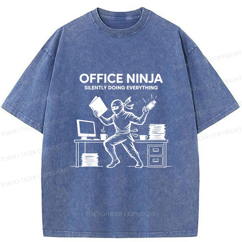 Tokyo-Tiger Workplace Ninja Washed T-Shirt