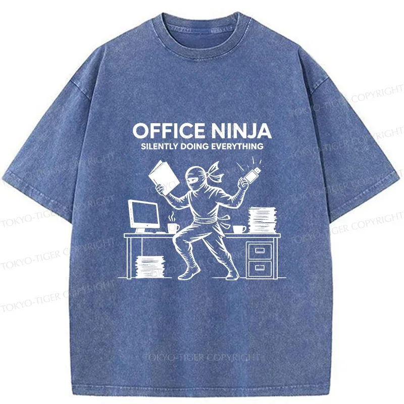 Tokyo-Tiger Workplace Ninja Washed T-Shirt