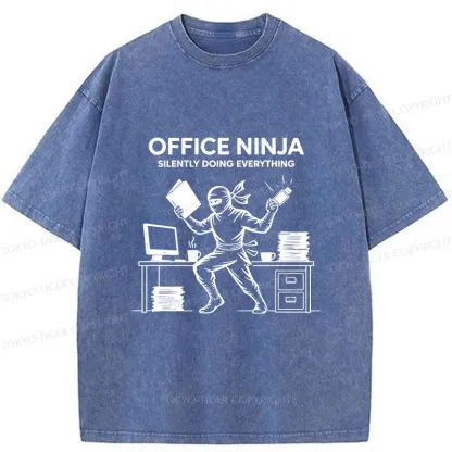 Tokyo-Tiger Workplace Ninja Washed T-Shirt