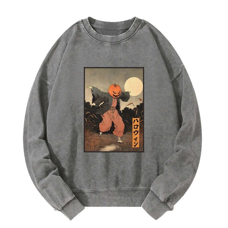 Tokyo-Tiger Japanese Pumpkin Monster Washed Sweatshirt
