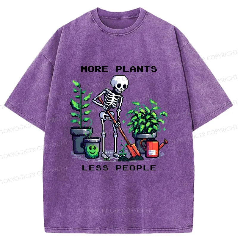Tokyo-Tiger Skeleton Planting Trees Washed T-Shirt