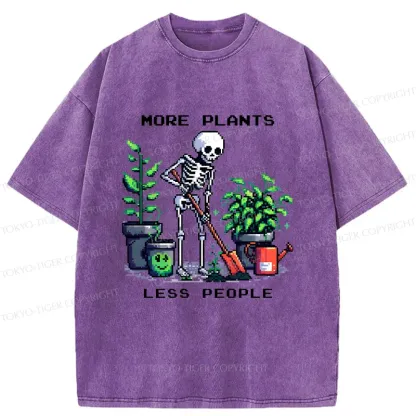 Tokyo-Tiger Skeleton Planting Trees Washed T-Shirt