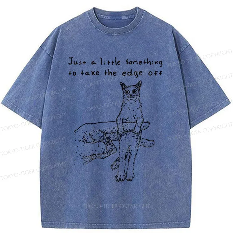 Tokyo-Tiger Catch The Cat Funny Washed T-Shirt