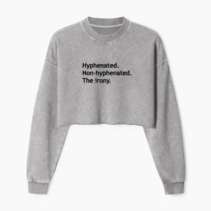 Tokyo-Tiger Hyphenated Funny Washed Crop Sweatshirt