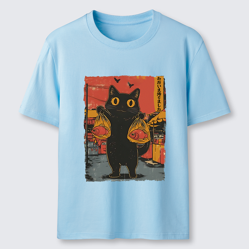 Tokyo-Tiger Cat Fishing Japanese Classic T-Shirt