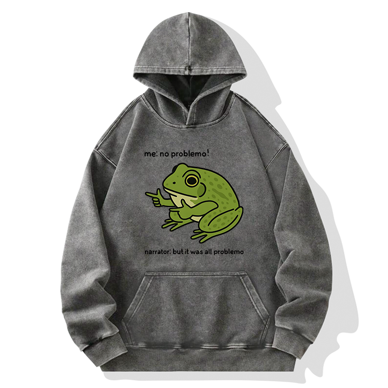 Tokyo-Tiger Stupid Frog Meme Washed Hoodie