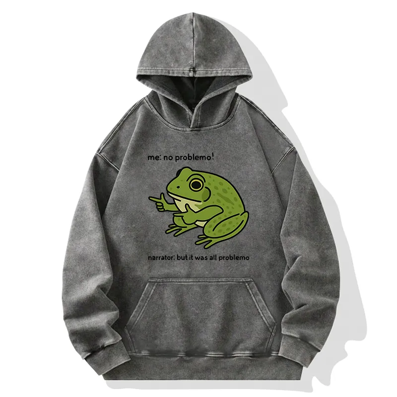 Tokyo-Tiger Stupid Frog Meme Washed Hoodie