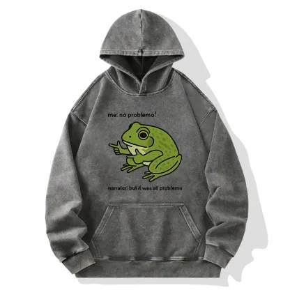 Tokyo-Tiger Stupid Frog Meme Washed Hoodie