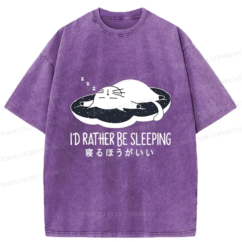 Tokyo-Tiger I'd Rather Sleep Washed T-Shirt