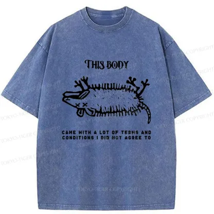 Tokyo-Tiger Funny Possum Playing Dead Washed T-Shirt