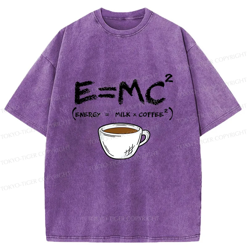 Tokyo-Tiger Coffee Formula Funny Washed T-Shirt