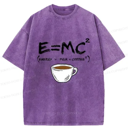 Tokyo-Tiger Coffee Formula Funny Washed T-Shirt