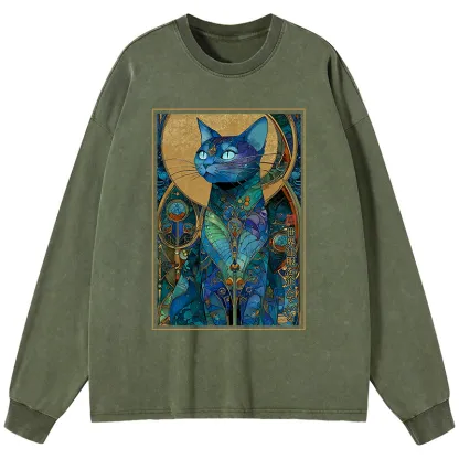 Tokyo-Tiger The Cat’s Plan To Rule Them All Washed Long Sleeve T-Shirt