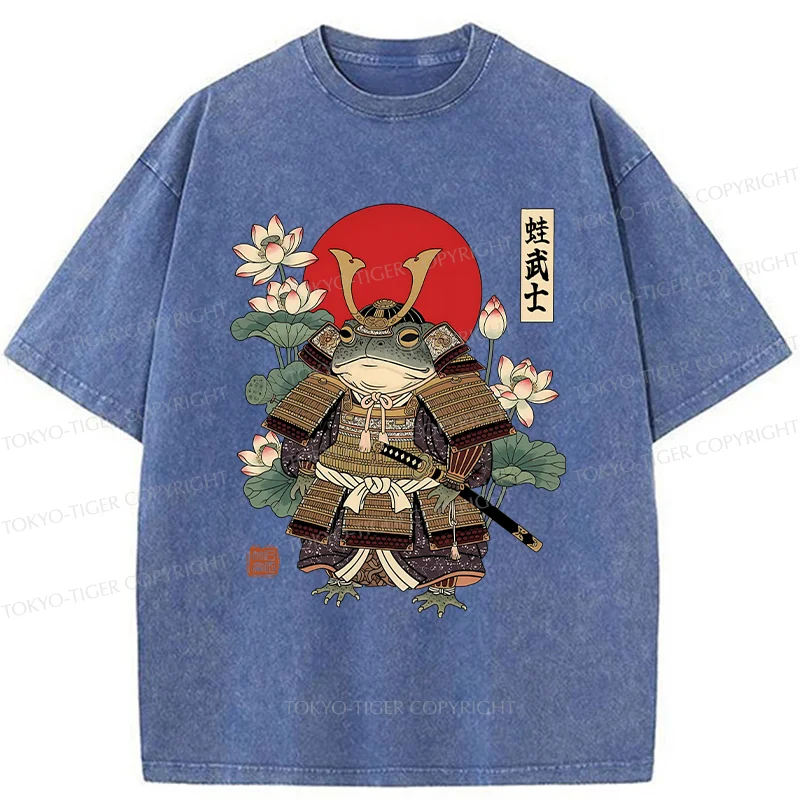 Tokyo-Tiger Traditional Frog Samurai Washed T-Shirt